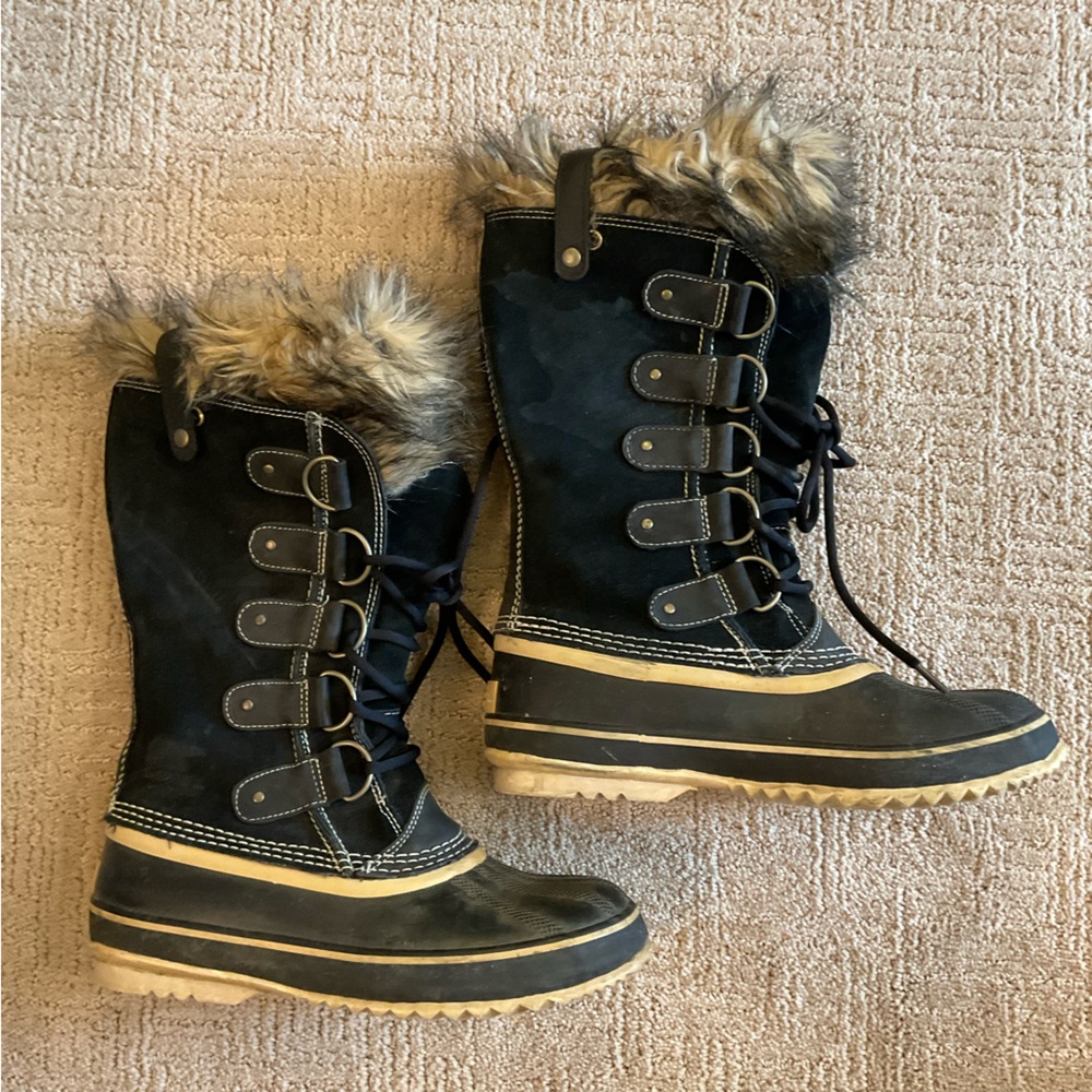 🖤🔸Sorel Joan of Arctic Waterproof Winter Boots Black Tan 9 Gorpcore Outdoors